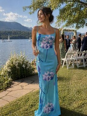 NWOT Miaou Thais Floral Dress in Blue Lotus
